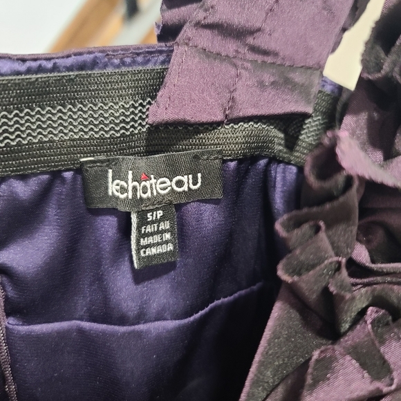 Aubergine off the shoulder Le Château dress - Picture 5 of 9